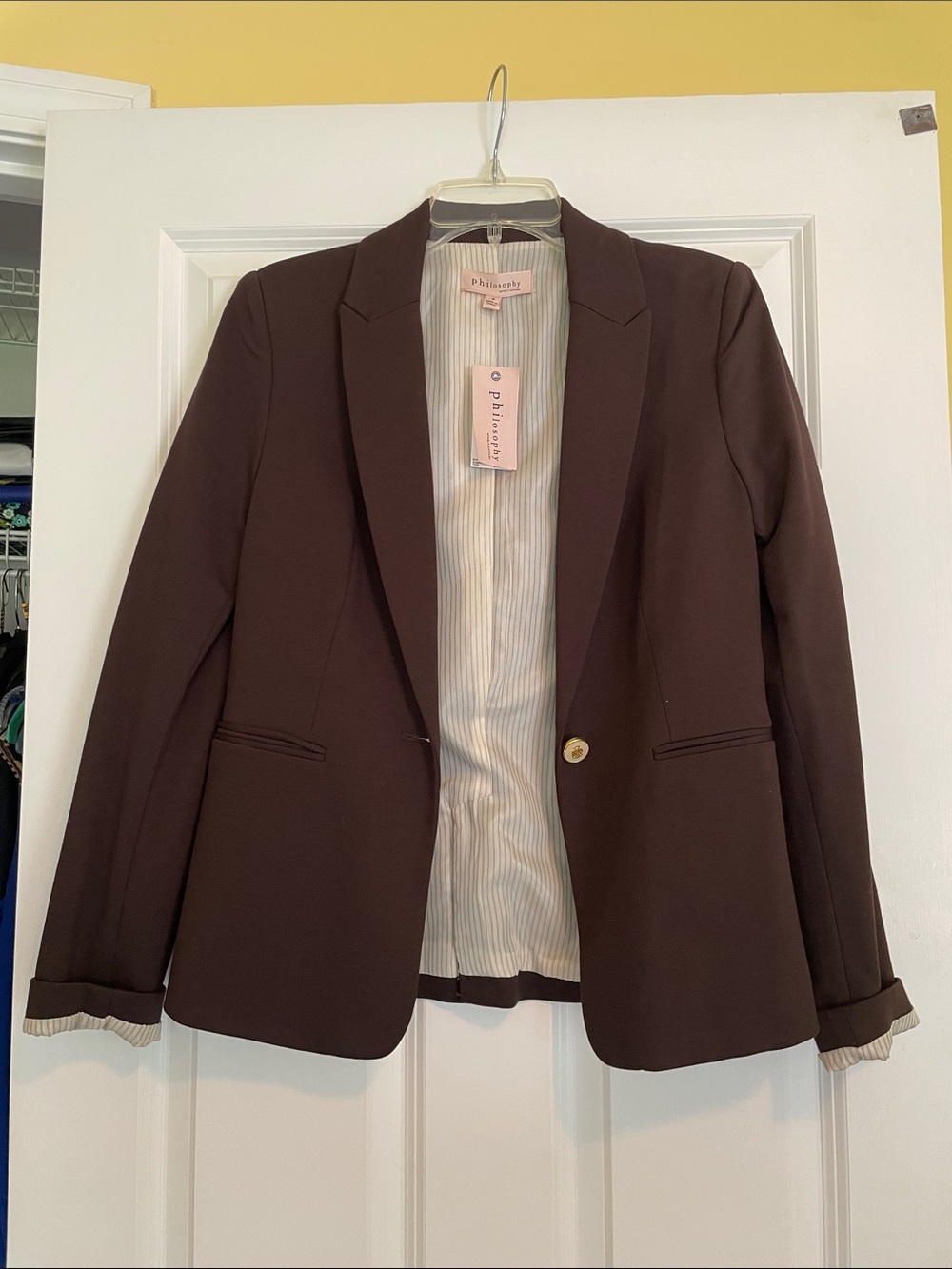 Philosophy Chocolate Brown Single-Button Blazer